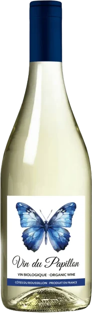 Vin du Papillon blanc - illustration bouteille fond transparent